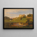 Italienisches Landschaftsgemälde mit breiter Tal- und Schlossansicht - Eduard Wilhelm Pose — gerahmtes Bild an der Wand