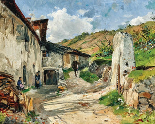 Eduard Zetsche - Wachau region a path to a vineyard near a village.webp