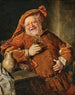 Falstaff mit einem Krug und einem Glas - Eduard von Grützner — Ansicht des Kunstwerks