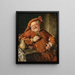 Falstaff mit einem Krug und einem Glas - Eduard von Grützner — gerahmtes Bild an der Wand