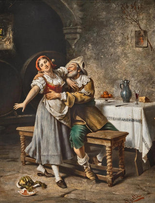 Eduardo Gelli - An impetuous cavalier in a wine cellar.webp