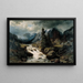 Landschaft mit Wasserfall aus dem Kanton Uri, Schweiz - Edvard Bergh — gerahmtes Bild an der Wand