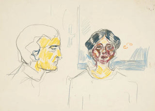 Edvard Munch - Kvinne og selvportrett i profil.webp