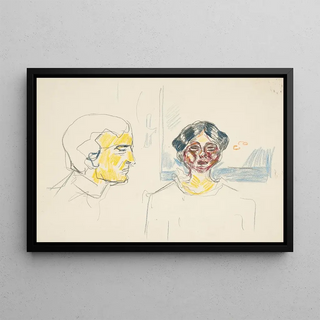 Edvard Munch - Kvinne og selvportrett i profil.webp