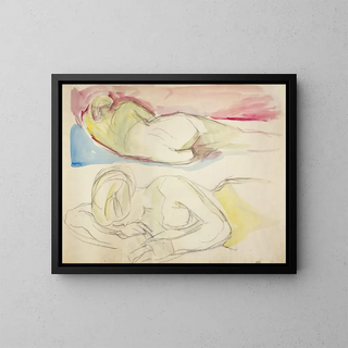 Zwei liegende Nackte - Edvard Munch — gerahmtes Bild an der Wand