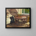 Innentafel mit Frau beim Lesen - Edvard Weie — gerahmtes Bild an der Wand