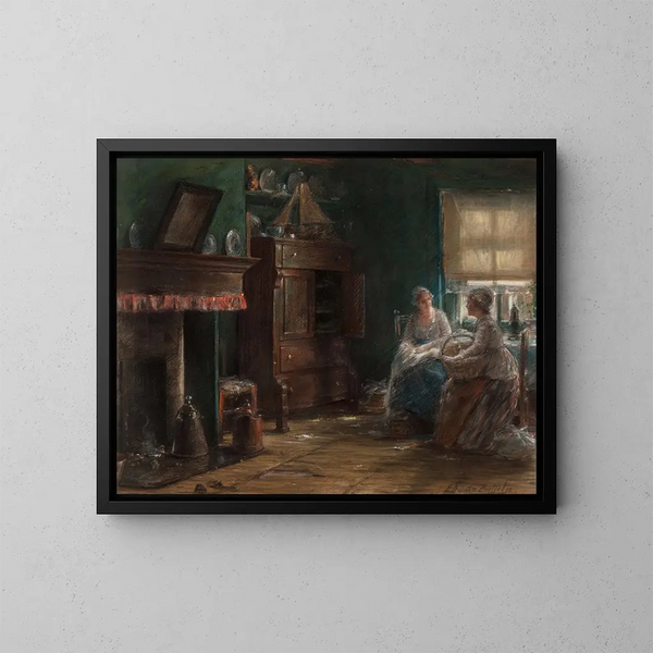 Eine Nachmittagsgespräch - Edward Antoon Portielje — gerahmtes Bild an der Wand