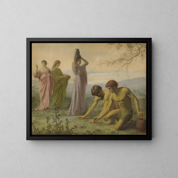 Die Israeliten, die die Manna sammeln - Edward Clifford — gerahmtes Bild an der Wand