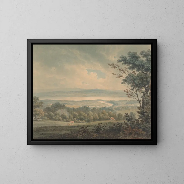 Die Begegnung der Flüsse Severn und Wye bei Chepstow - Edward Dayes — gerahmtes Bild an der Wand