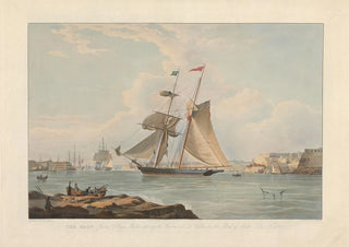 Edward Duncan - The Mary Joshua Collings Master Entering the Harbour of La Valletta in the Island of Malta Dec 5 1835.webp