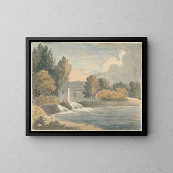 Der Mühle von Bathampton - Edward Francis Burney — gerahmtes Bild an der Wand