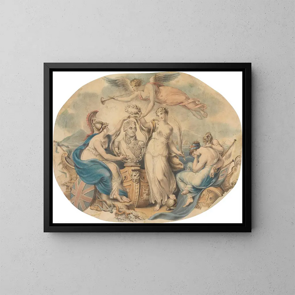 Hommage à Nelson - Edward Francis Burney — gerahmtes Bild an der Wand