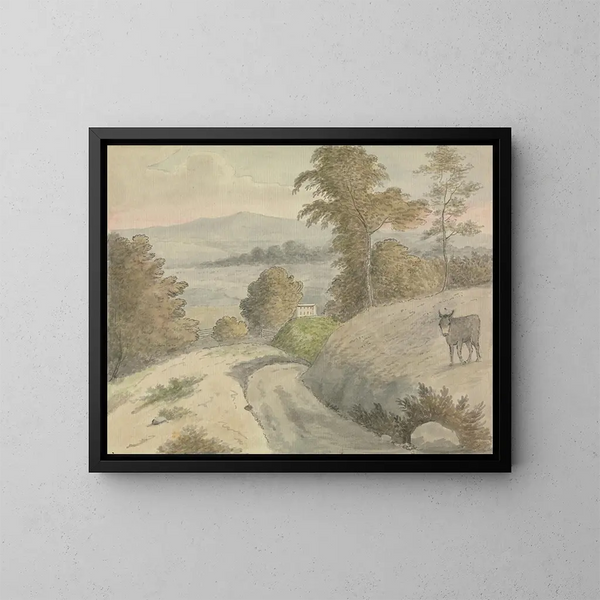 Ansicht im Surrey - Edward Francis Burney — gerahmtes Bild an der Wand