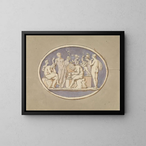 Vulcain et les dieux et déesses - Edward Francis Burney — gerahmtes Bild an der Wand