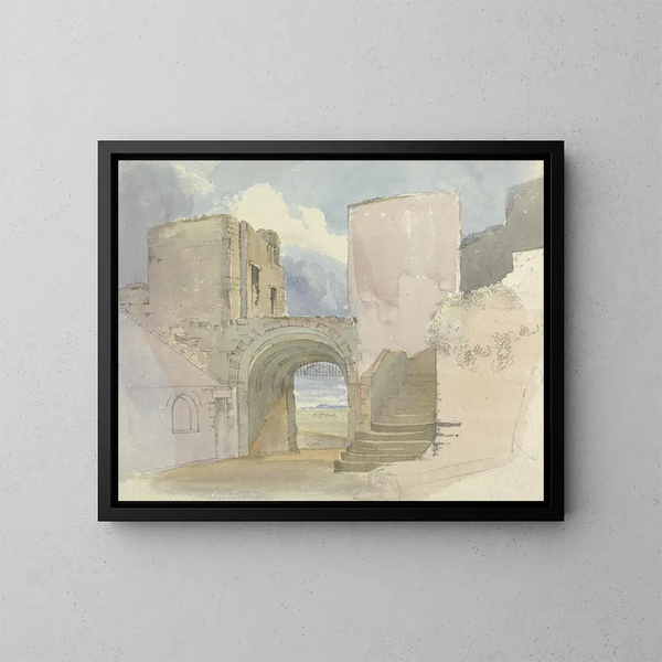 Porte du château de Bamburgh - Edward Hastings — gerahmtes Bild an der Wand