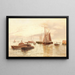 Bateaux sur une mer calme - Edward Henry Eugene Fletcher — gerahmtes Bild an der Wand