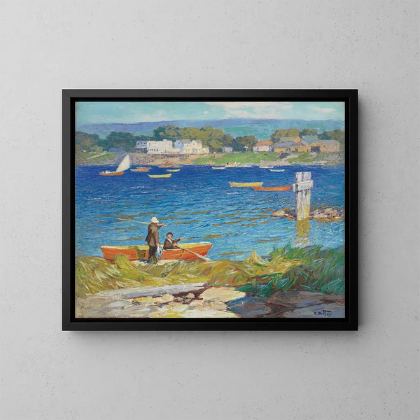 Eine Angeltag - Edward Henry Potthast — gerahmtes Bild an der Wand