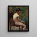Ein junger Junge sitzt - Edward Henry Potthast — gerahmtes Bild an der Wand