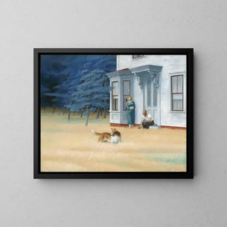 Abend in Cape Cod - Edward Hopper — gerahmtes Bild an der Wand