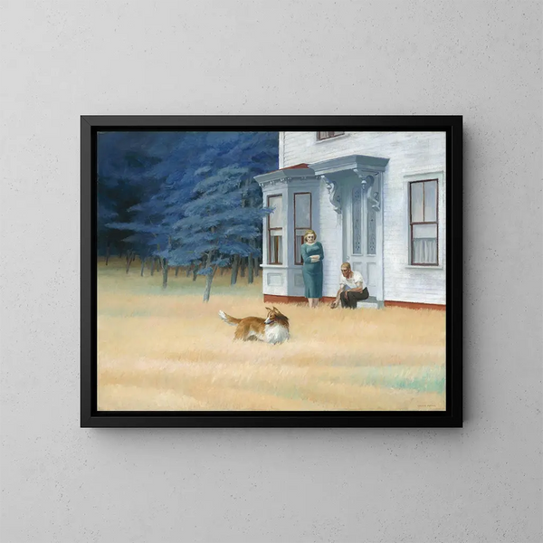 Abend in Cape Cod - Edward Hopper — gerahmtes Bild an der Wand