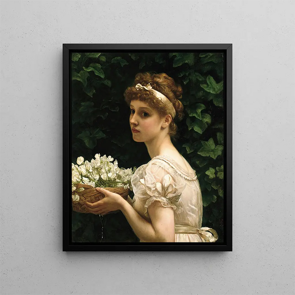 Blumen der Erbsen - Edward John Poynter — gerahmtes Bild an der Wand