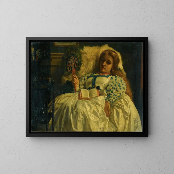Der Pfauenfächer - Edward John Poynter — gerahmtes Bild an der Wand