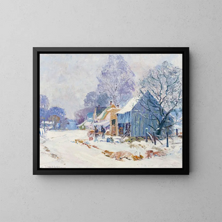 Ferme des Countys Brown im Winter - Edward K Williams — gerahmtes Bild an der Wand