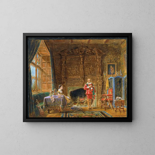 Innenraum - Edward Lamson Henry — gerahmtes Bild an der Wand