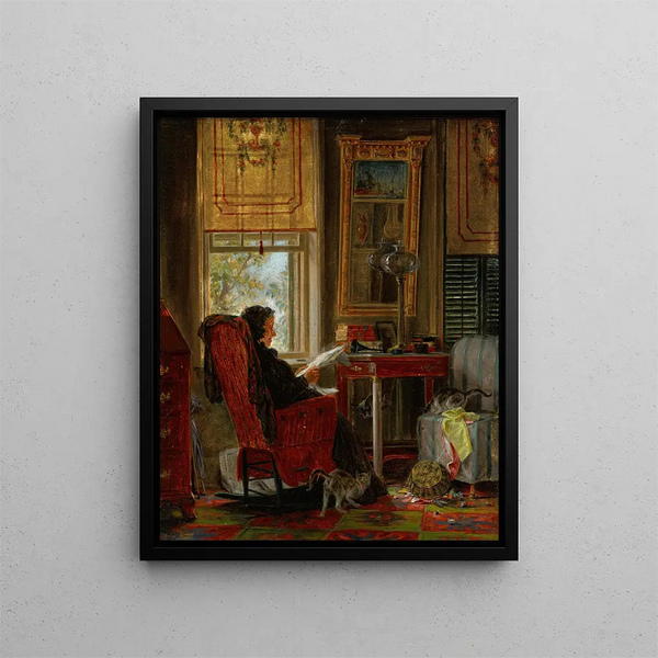 Totalement absorbé - Edward Lamson Henry — gerahmtes Bild an der Wand