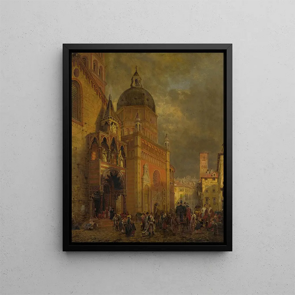 Place du village - Edward Lamson Henry — gerahmtes Bild an der Wand