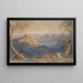 Vue du Castello Caetani et de la ville colline de Sermoneta Lazio Italie - Edward Lear — gerahmtes Bild an der Wand