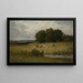 Szene mit Licht von Vieh in der Nähe eines Bachs - Edward Mitchell Bannister — gerahmtes Bild an der Wand