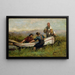 Personen in der Nähe eines Bootes - Edward Mitchell Bannister — gerahmtes Bild an der Wand