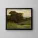 Szenen im Wald ohne Titel mit einer Brücke und Kühen im Bach im Vordergrund - Edward Mitchell Bannister — gerahmtes Bild an der Wand