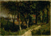 Landschaft Ohne Titel Waldszene mit rotem Zaun und Gebäude - Edward Mitchell Bannister — Ansicht des Kunstwerks