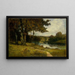 Landschaft ohne Titel, Bäume in der Nähe des Flusses - Edward Mitchell Bannister — gerahmtes Bild an der Wand