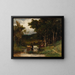 Landschaft ohne Titel mit Kühen in einem Bach in der Nähe von Bäumen - Edward Mitchell Bannister — gerahmtes Bild an der Wand