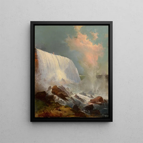 Chutes du Niagara - Edward Moran — gerahmtes Bild an der Wand