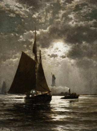 Edward Moran - Nightfall Over New York Harbor.webp