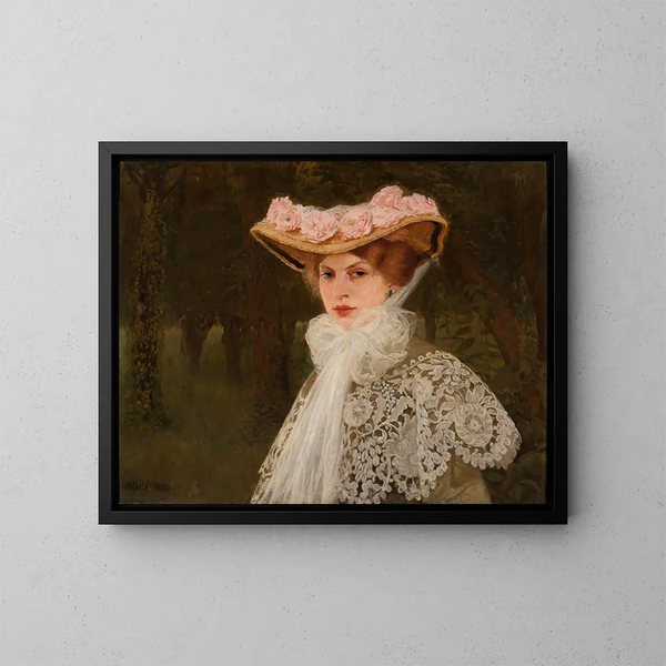 Portrait de Zofia Okuń née Tolkemit, la femme de l'artiste - Edward Okuń — gerahmtes Bild an der Wand