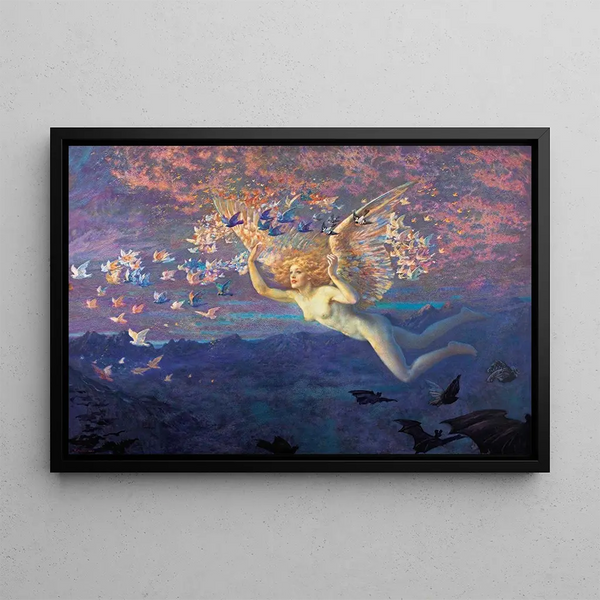 Die Flügel des Morgens - Edward Robert Hughes — gerahmtes Bild an der Wand