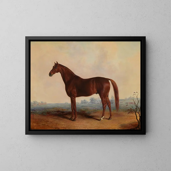 Henri in einer Landschaft - Edward Troye — gerahmtes Bild an der Wand