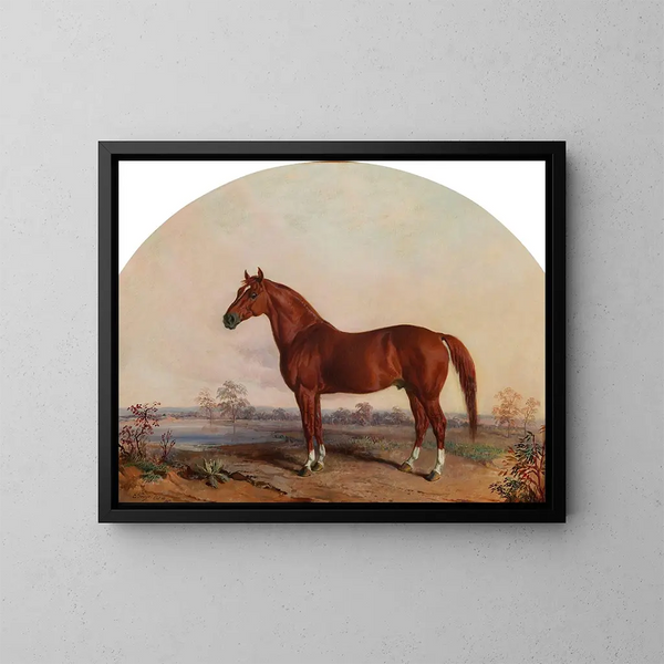 Kriegstanz in einer Landschaft - Edward Troye — gerahmtes Bild an der Wand