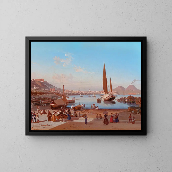 Neapel mit dem Vesuv in der Ferne - Edward William Cooke — gerahmtes Bild an der Wand