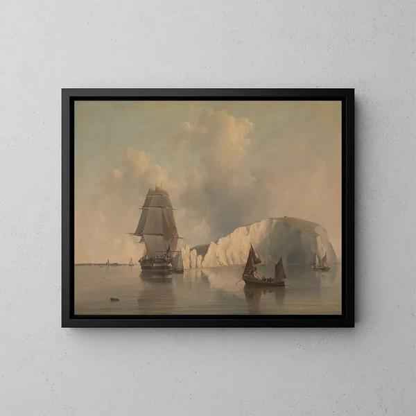 Au large de l'île de Wight - Edward William Cooke — gerahmtes Bild an der Wand
