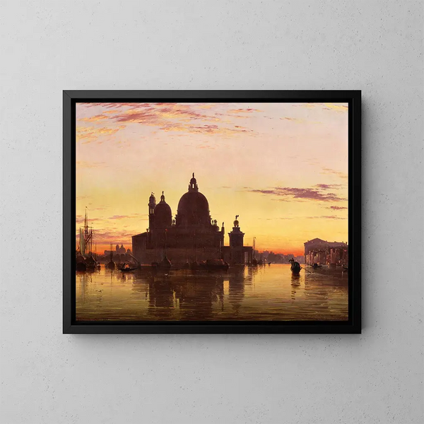 Venedig, Santa Maria della Salute bei Sonnenuntergang - Edward William Cooke — gerahmtes Bild an der Wand