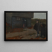 An der Tür des Cottages, Szene aus dem Neuengland des 17. Jahrhunderts - Edwin Austin Abbey — gerahmtes Bild an der Wand