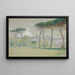 Landschaft von Castel Fusano weite Wiese und Bäume - Edwin Austin Abbey — gerahmtes Bild an der Wand