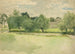 Landschaft Prairie Kirche im Hintergrund - Edwin Austin Abbey — Ansicht des Kunstwerks