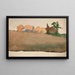 Landschaft mit Häusern in der Ferne - Edwin Austin Abbey — gerahmtes Bild an der Wand